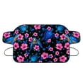 thumbnail image 6 of FOR U DESIGNS Turtle Hibiscus Print Windshield Snow Cover for Cars, Auto Windscreen Covers Car Winter Ice Sunshade Protector Includes Anti-Theft Straps Fits Most Trucks, Vans, SUVs, 6 of 6
