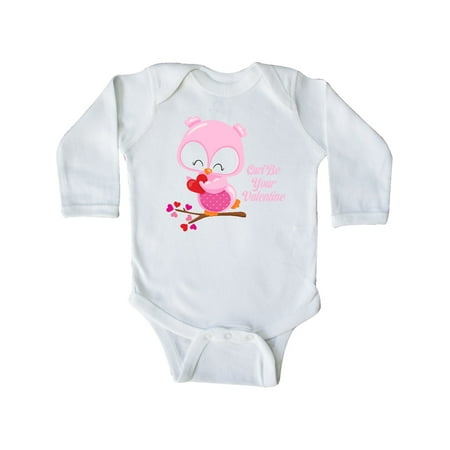 

Inktastic Cute Owl Valentine Gift Baby Girl Long Sleeve Bodysuit