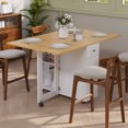thumbnail image 5 of Space-Saving Folding Dining Table with Drawer & Cabinet - White, 5 of 12