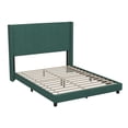 thumbnail image 5 of Taylor & Logan Upholstered Platform Bed with Wingback Headboard Emerald Velvet - Full, 5 of 5