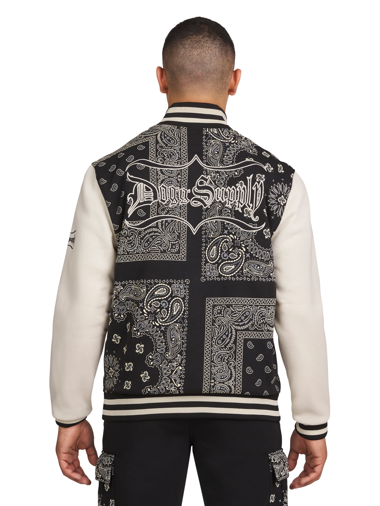 Dogg Supply All Gender Paisley Fleece Varsity Jacket, Men's Sizes XS-3XL