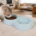 thumbnail image 1 of Small Dog Cat Double Bowl Water Food Feeder, Portable Pet Accessories with 2 Separate Dishes, Removable Non-Spill Plastic Feeding Station, 1 Set, 1 of 8