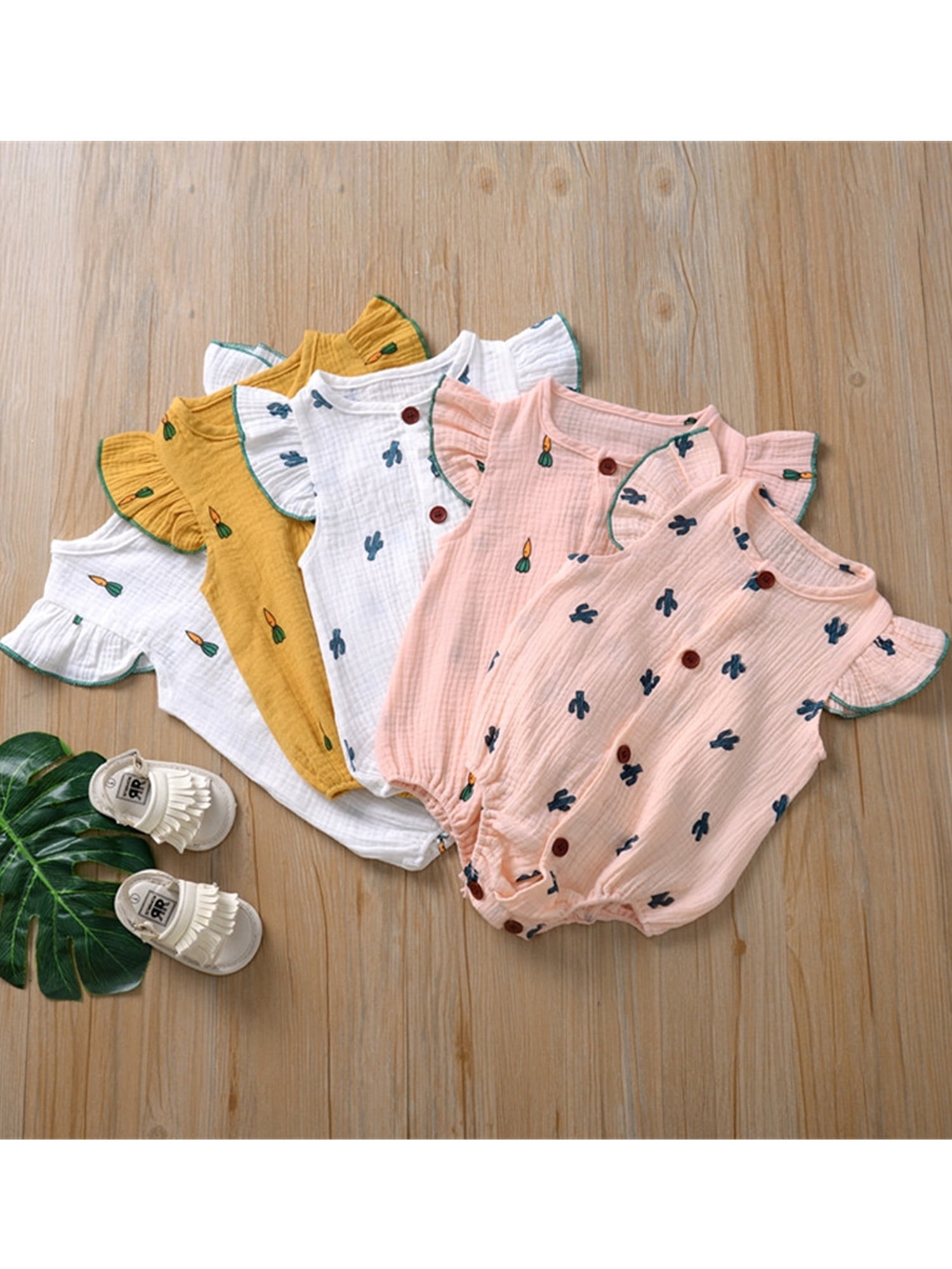 DEELIN Baby Girls Clothes,Unisex/ Infant Baby Rompers Short Sleeve Toddler Kid Jumpsuits Baby Boys Bodysuit Baby Pyjamas Soft Newborn Baby Clothes