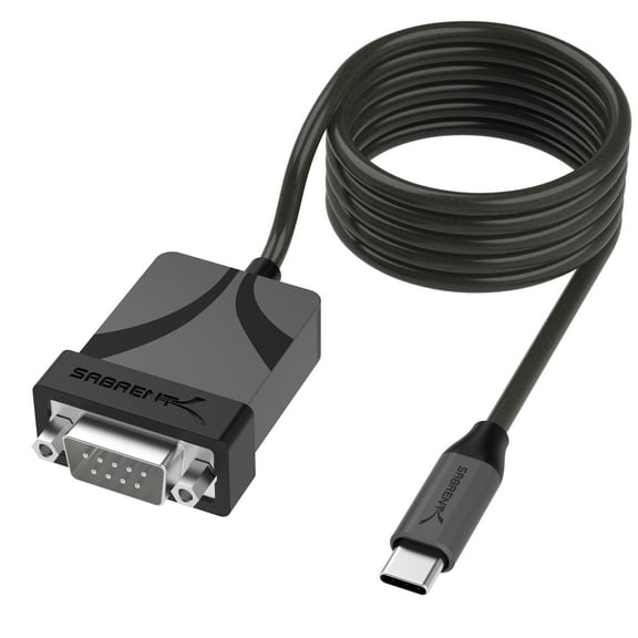 SABRENT USB-C to DB9 Serial RS-232 Adapter Cable 6FT, Prolific PL2303GS Chipset, USB 2.0, 1bps-12Mbps Baud Rate, for POS Terminals, Modems, GPS, Industrial Devices (CB-D9C6)