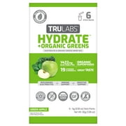 TruLabs Hydrate + Greens Electrolyte Drink Mix, Green Apple, 6 Count