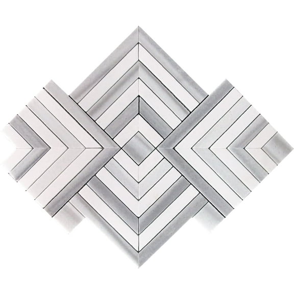 5 pack Gray 10-in x 10-in Polished Marble Floor and Wall Tile (3.47 sq ft/case)