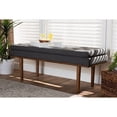 thumbnail image 5 of Baxton Studio Arne Mid-Century Modern Dark Grey Fabric Upholstered Walnut Finished Bench, 5 of 5