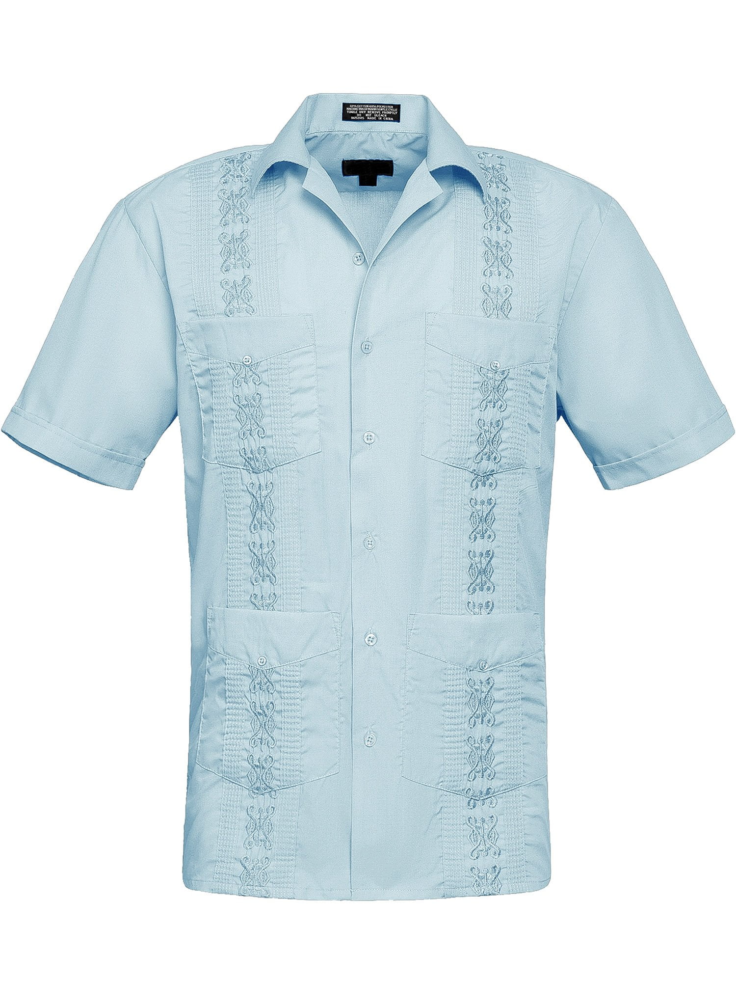 G-Style USA Men's Casual Short Sleeve Button Down Guyabera Cuban Shirt ...