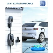 Level 2 EV Charger - Portable 32A EV Chargers NEMA 14-50 with 25ft Cable, Adjustable Current/Delay Charging for Electric Car Charger