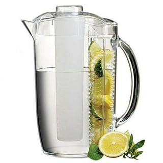 Homeries Fruit Infuser Water Pitcher with 3 Tubs (2.9 Quart / 93 Oz) –  Shatterproof Acrylic Infusion Jug for Iced Tea, Juice, Beverages, Water,  Lemon, Fruit & Herbs – BPA Free 