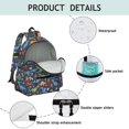 thumbnail image 4 of DarkBlue Dinosaurs Pattern Cute School Backpack with Padded Back and Adjustable Shoulder Straps 13.4"x11"x4.7", 4 of 5
