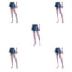 thumbnail image 3 of Pack de 2 calcetines a rayas Sonducket Talla grande hasta el muslo Rosa Blanco, 3 of 6