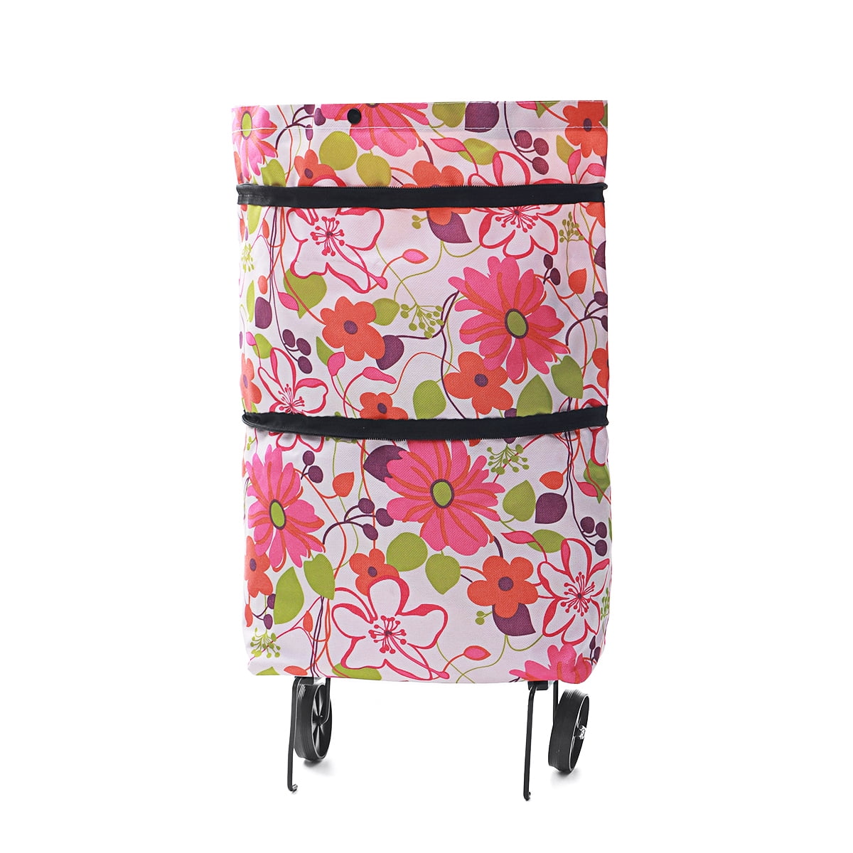 Rolling Cart Bag Large Capacity Oxford Folding Shopping Cart Trolley