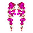 thumbnail image 1 of Iris Island Womens Fuchsia Pink Crystal Rhinestone drop Dangle Earrings Gold Plated For Pageant Proms Wedding Party, 1 of 4