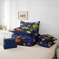 thumbnail image 5 of Homewish Cartoon Dinosaur Child Bedding Comforter Set 7pcs, Cute Animal Wildlife King Bedding Sets, Tree Plant Botanical Reversible Bed Sheets, Super Cozy Room Decor, 5 of 7