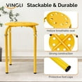 thumbnail image 4 of VINGLI 17.7in Plastic Stackable Stools Portable Stacking Chairs Nesting Stool Decoration Round Stools Pack of 6 for Home Outdoor Indoor Office, Colorful, 4 of 6