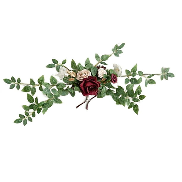 2 piezas de decoraciones florales para respaldo de silla de pasillo, accesorios para fotos, arreglo floral para banco de pasillo Estilo A