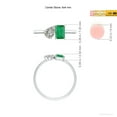 thumbnail image 5 of ANGARA Natural Two-Stone Emerald-Cut Emerald & Pear Diamond Ring in Sterling Silver for Women (Size-6x4mm) | May Birthstone, Birthday, Anniversary, Jewelry Gift for Women | Natural Emerald Ring, 5 of 10