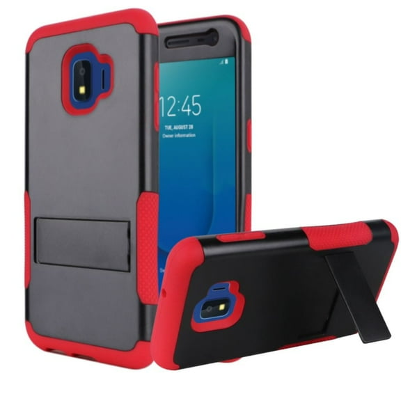 GSA Rugged Hybrid Kickstand Case For Samsung Galaxy J2 & J2 Core Black/Red
