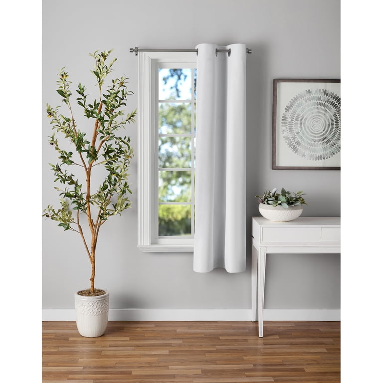 Mainstays Blackout Grommet Curtain White 30x63 photo 2
