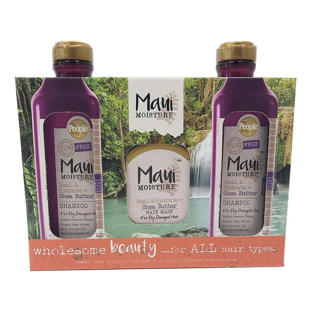 Maui Moisture Heal & Hydrate Triple Pack with Shampoo, Conditioner and