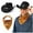 B, variant on Cowboy Western Hats for Men with Bandanas Costume Set Wide Brim Western Style Hat for Rodeo Party Favors