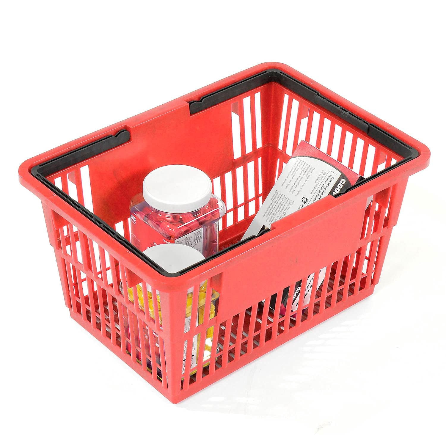Good L ® Large Shopping Basket with Plastic Handle 33 Liter 19-3/8"L x 13-1/4"W x 10"H Red