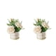 thumbnail image 3 of Matsuzay Las flores artificiales de seda de bajo mantenimiento disfrutan de la belleza natural con facilidad Flores artificiales con jarrón Rosa blanca 2Conjunto, 3 of 6