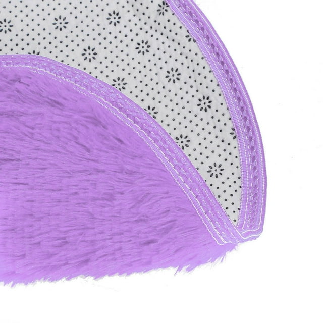 Fridja Tapis Rond Antidérapant Doux pour Bain Chambre Sol Douche Violet