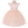 thumbnail image 2 of Infant & Toddler Flower Girl Dress Rhinestone Embellished Neckline & Waist Blush 4T TR 027, 2 of 3