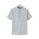 thumbnail image 1 of Blusa y camisa de cuello alto de manga corta para hombre, camisa de Europa y América, camisa de cuadros de piña con cuello alto y desabrochada, blusa de hombre, 1 of 7