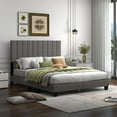 thumbnail image 2 of Costway Queen Upholstered Platform Bed Frame Mattress Foundation Box Spring Needed Gray, 2 of 10