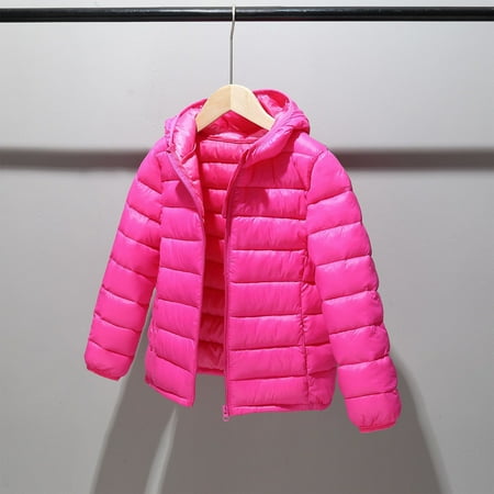 

RPVATI Child Children Kids Padded Zip Up Long Sleeve Coat Thicken Hooded Jacket Winter Warm Clothes 7-14Y