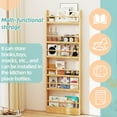 thumbnail image 4 of Petoto 6 Tier Behind The Door Bookshelf, Wooden Bookcase Rack Wall Book Shelf Organizer for Study Living Room Bedroom Playroom, 4 of 9