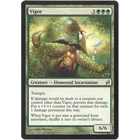 - Vigor - Lorwyn, A single individual card from the Magic: the Gathering (MTG) trading and collectible card game (TCG/CCG). By Magic: the