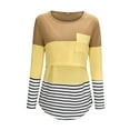 thumbnail image 3 of VSNOW Women Maternity Long Sleeve Nursing T Shirt Striped Breastfeeding Top Shirt with Pocket, 3 of 5