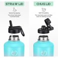 thumbnail image 2 of GEDUX 64oz Vacuum Insulated Stainless Steel Water Bottle with 2 Leak Proof Lids(Spout Lid and Straw Lid) Keeps 12H Hot 24H Cold, Wide Mouth Powder-Coated Water Bottle for Sports and Travel, 2 of 4