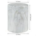 thumbnail image 4 of Troy 16" Modern Minimalist Faux Marble Column Indoor/Outdoor Accent Table, Gray/White, 4 of 9
