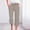 Beige, variant on ZZwxWA Womens Plus Size Pants Striped Drawstring Elastic Waist Capris Cotton Linen Wide Leg Pants Casual Trousers with Pocket Sales