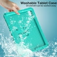 thumbnail image 2 of KOMI Kids Case for iPad 6th 5th Gen 2018 2017/iPad Pro 9.7/iPad Air 9.7-inch - Screen Protector Included - Butterfly Kickstand - Child Friendly EVA Foam Shockproof Cover Case with Shoulder Strap Green, 2 of 5