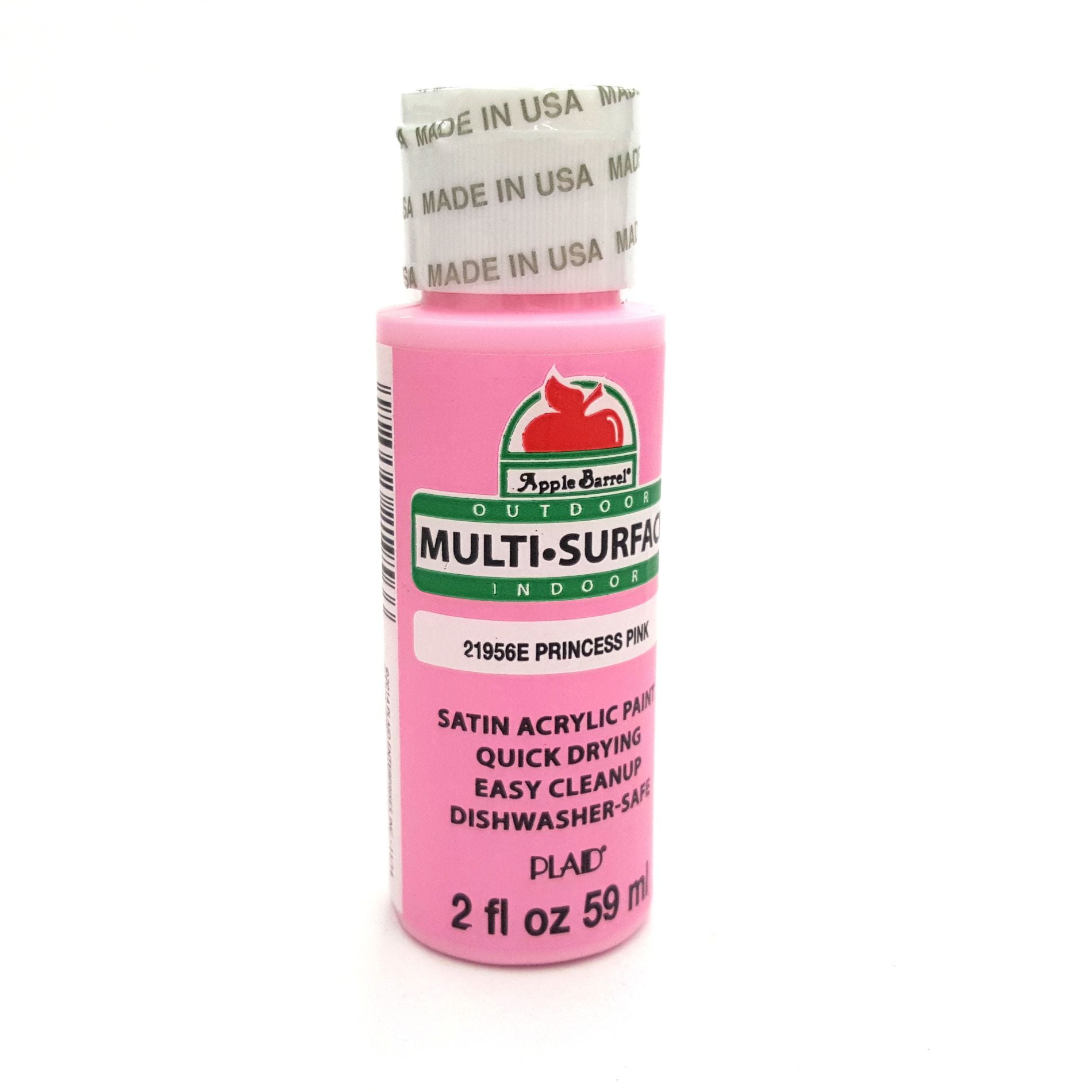 Apple Barrel 2 Fl. Oz. MultiSurface Princess Pink Satin Acrylic Paint