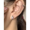 thumbnail image 2 of Cubic Zirconia Small Hoop Earrings 925 Sterling Silver Plated Hypoallergenic CZ Mouse Cute Cartilage Huggie Hoops for Women 16G Piercing Ear Stud, 2 of 11
