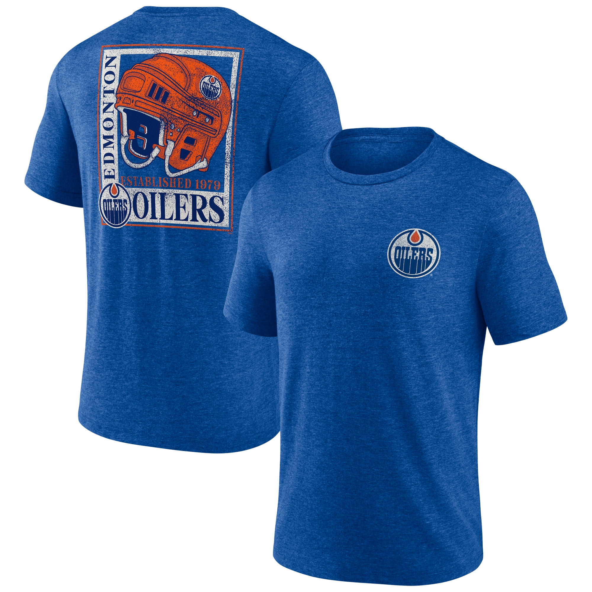 Men's Royal Edmonton Oilers Earnest Will Tri-Blend T-Shirt