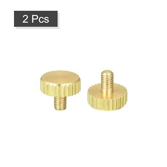 2pcs Fasteners Machine Screws Yellow Brass Furniture Machinery Flat Brass Bolts Flat Head Hand-Tightened Screws Knurled Thumb Screws M3X8MM