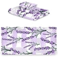 thumbnail image 2 of Coolnut Purple Lavender Towel Set of 3 with Bath Towel, Hand Towel and Wash Cloth, Soft, Quick Drying and Comfortable Winter Towels for Bathroom Kitchen Home Travel Hotel Gym Washcloth Gift, 2 of 7
