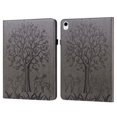 thumbnail image 2 of SaniMore Wallet Case for iPad 10th Generation 10.9" 2022, PU Leather Case Embossed Tree Shockproof TPU Shell Card Slots Pen Holder Hand Rope Anti-slip Strip Kickstand Case, Gray, 2 of 12