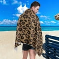 thumbnail image 4 of Dreamtimes Leopard Print Beach Towel,Absorbent Quick Dry Sport Towel Oversized Lightweight Soft Bath Towel for Travel Sports Pool Swimming Bath Camping 30x60in, 4 of 7