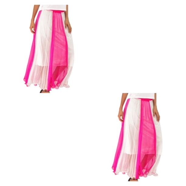 Qarigey larga de chifón para mujer, faldas bohemias, hasta el tobillo, vestidos de verano, vestido de playa Irregular para adultos Type1 NO1