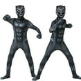thumbnail image 3 of Black-Panther Custom Boys Hero Black Bodysuit Halloween Cosplay Spandex Jumpsuit with Mask, 3 of 6