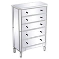 thumbnail image 4 of Pemberly Row 33" Metal and MDF Mirrored 5-Drawer Chest in Antique White, 4 of 8